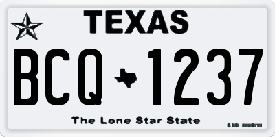 TX license plate BCQ1237