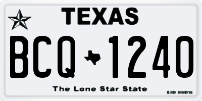 TX license plate BCQ1240