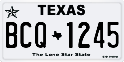 TX license plate BCQ1245