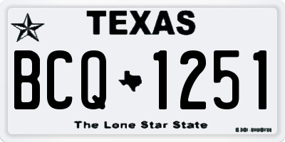 TX license plate BCQ1251