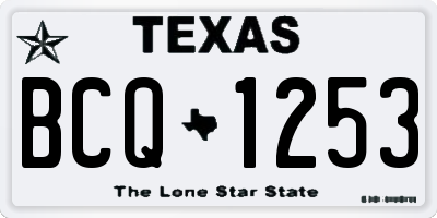 TX license plate BCQ1253