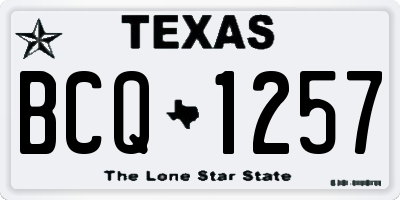 TX license plate BCQ1257