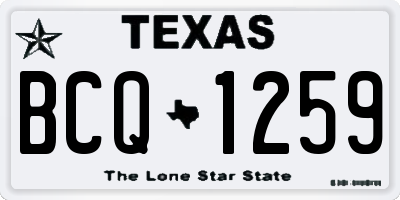TX license plate BCQ1259