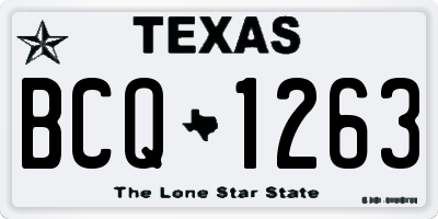 TX license plate BCQ1263