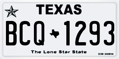 TX license plate BCQ1293
