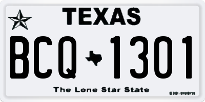 TX license plate BCQ1301