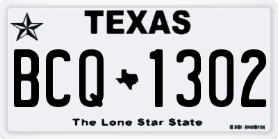 TX license plate BCQ1302