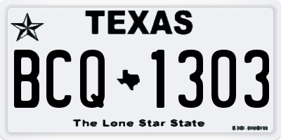 TX license plate BCQ1303