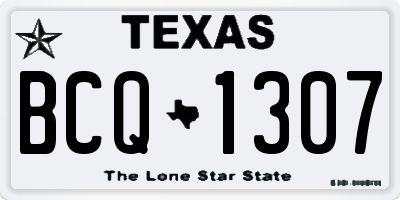 TX license plate BCQ1307