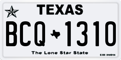 TX license plate BCQ1310