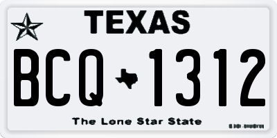 TX license plate BCQ1312
