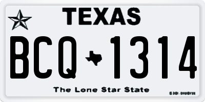 TX license plate BCQ1314