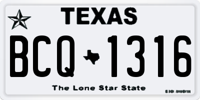 TX license plate BCQ1316