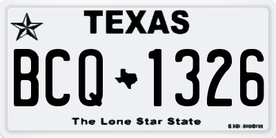 TX license plate BCQ1326