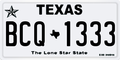 TX license plate BCQ1333