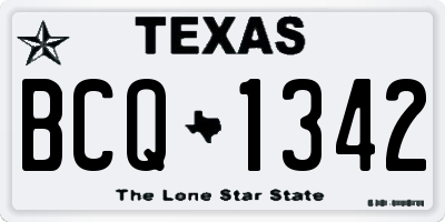 TX license plate BCQ1342