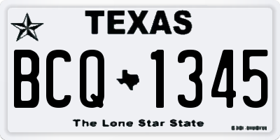 TX license plate BCQ1345