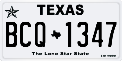 TX license plate BCQ1347