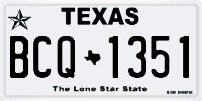 TX license plate BCQ1351