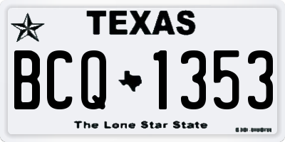 TX license plate BCQ1353