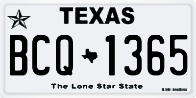 TX license plate BCQ1365