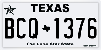 TX license plate BCQ1376