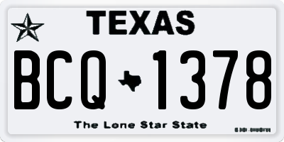 TX license plate BCQ1378