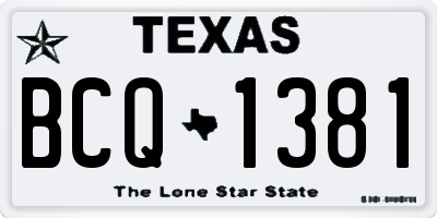 TX license plate BCQ1381