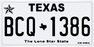 TX license plate BCQ1386