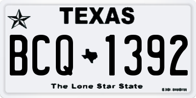 TX license plate BCQ1392