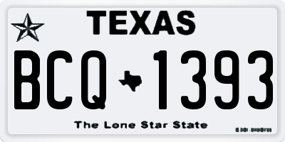 TX license plate BCQ1393