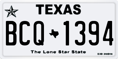 TX license plate BCQ1394