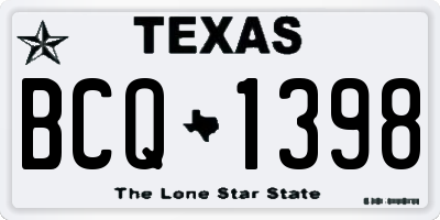 TX license plate BCQ1398