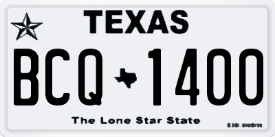 TX license plate BCQ1400