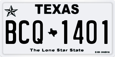 TX license plate BCQ1401