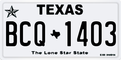 TX license plate BCQ1403