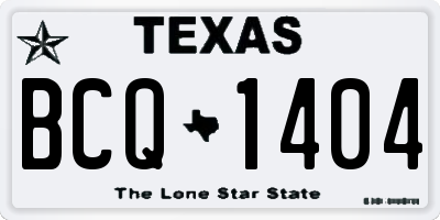 TX license plate BCQ1404