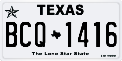 TX license plate BCQ1416