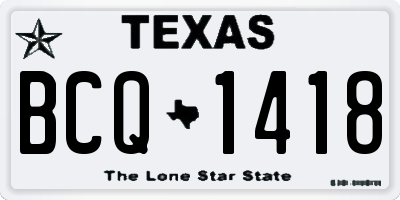 TX license plate BCQ1418