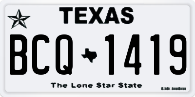 TX license plate BCQ1419