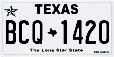 TX license plate BCQ1420