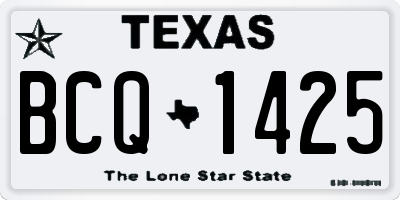 TX license plate BCQ1425