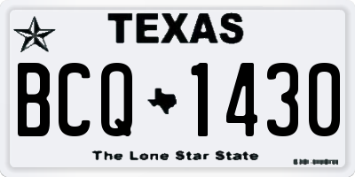 TX license plate BCQ1430