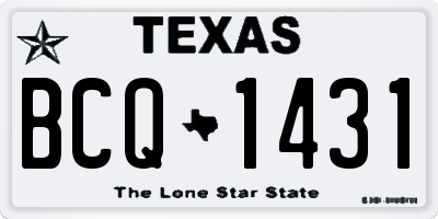 TX license plate BCQ1431