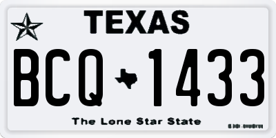TX license plate BCQ1433