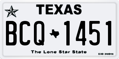 TX license plate BCQ1451