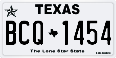 TX license plate BCQ1454