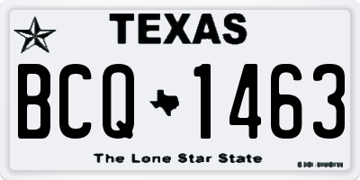 TX license plate BCQ1463