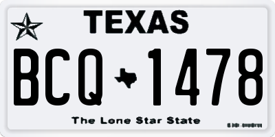TX license plate BCQ1478