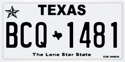 TX license plate BCQ1481